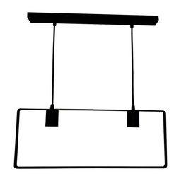 Colgante Estructura Rectangular  55x21 cm E27 2l Negro