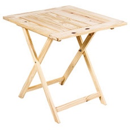 Mesa Plegable Ecomadera Natural Pino 75x75 cm