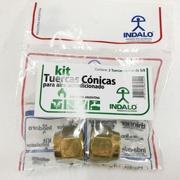 Tuercas Cónicas para Aire Acondicionado 5/8 Pulgadas Indalo