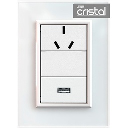 Linea Armada Cristal 1 Toma + 1 Toma Usb