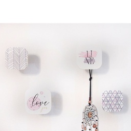 Percheros Pared Cuadrados x4 Love