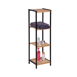 Estantería Bamboo y Negro 4 Niveles 30X30x104 cm Dansk