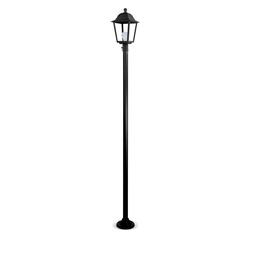 Farola Exterior Hierro + Pvc 1 Luz E27 Diseño Luz Negro 2mts