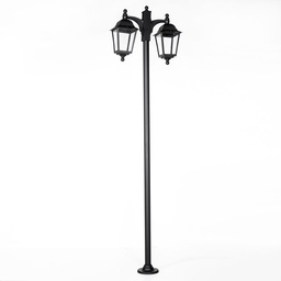 Farola Exterior Hierro + Pvc 2 Luces E27 Faroluz Negro 2mts