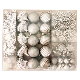 Set de Adornos Navideños Plateado 55 un Cotidiana