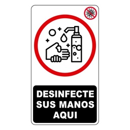 Cartel Desinfecte Sus Manos Aqu ­ 11x13