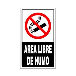 Cartel Autoadhesivo Area Libre de Humo 10x17 cm Randon
