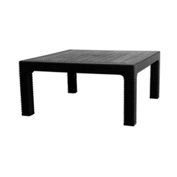 Mesa Ratona Quality Plastic Rattan Negro 90x90 cm