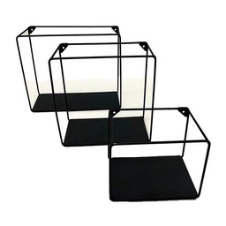 Kit 3 Estantes de Pared Negro Eurotecno