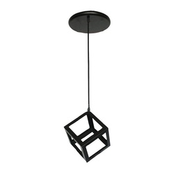 Colgante Cubo 1 Luz E27 Balucce Negro 23cm