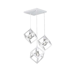 Colgante Cubo C/base 3l E27 Blanco