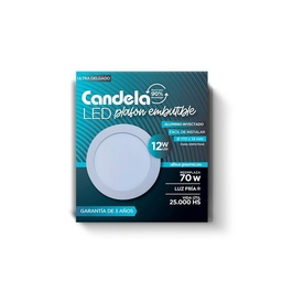 Led Plafón Redondo Embutidle 6 W Cálido Blanco Candela