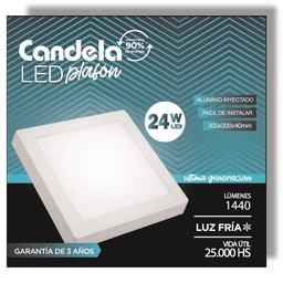 Led Plafon Cuadrado Base 24W Frio