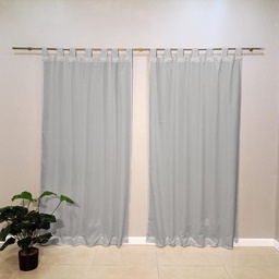 Set x2 Cortinas Tropical Gris 130x205 cm Blanco Paris