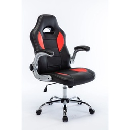 Sillon Gamer Cromo 58X50x120 cm Negro/rojo