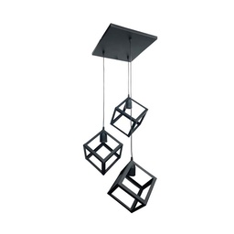 Colgante Cubo C/reg 3l E27 Negro