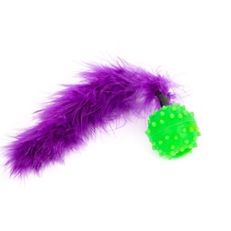 Juguete para Perro Pelota con Pluma Violeta y Verde Pets Plast