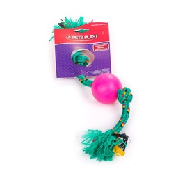 Pelota Pet's Plast de Goma Mediana Soga 12mm x 70 cm