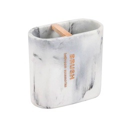 Porta Cepillos Poliresina Marmol Blanco 9,7X4,9x9,4 cm Suka