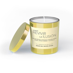 Vela Aromática Vidrio Amarillo Frutos Rojos y Manzana Caramelizada 8 cm Organic Spa