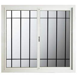 Ventana 100x90 cm. Corrediza Standard Blanca con Reja