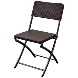 Silla Plegable Negra Caño Diseño Rattan Alpes