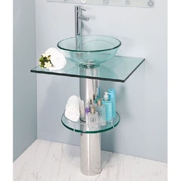 Mueble de Baño con Lavamanos Drimys Transparente 61X48x86 cm Vessanti