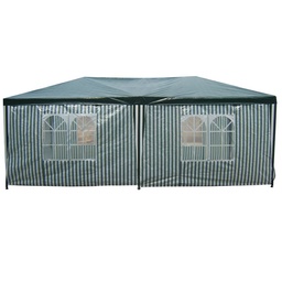 Gazebo Outzen con Paredes 3x6 m Mix Verde - Blanco