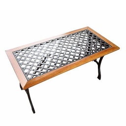 Mesa Hierro y Madera Marrón 50X52x100 cm Outzen
