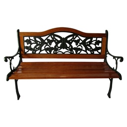 Banco Hierro Fundido Madera Mariposas Outzen