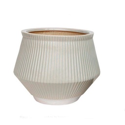 Maceta Cerámica 13 cm Gris Estriada Outzen