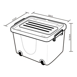 Caja Promocional 57 Litros Ruedas Gris