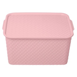 Caja Plastica C-tapa Quilt 4.5lt Rosa