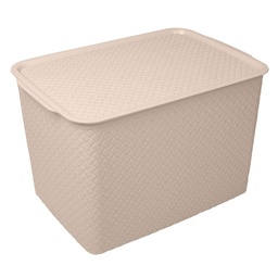 Caja Plastica C-tapa Quilt 22lt Taupe