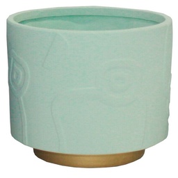 Maceta Cerámica 12 cm Gold Chic Verde Outzen