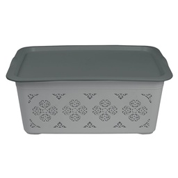 Canasto Decorativo 45X31x18.5 cm Polipropileno Gris Cotidiana