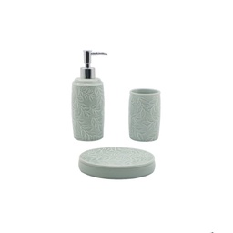 Set Accesorios de Baño Cotidiana Ceramica Hojas 3 u