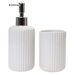 Set Accesorios de Baño 2 Piezas Tramas Blanco Cotidiana