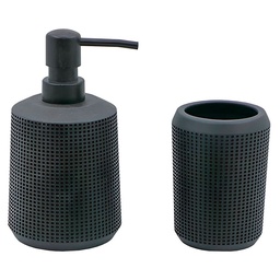 Set Accesorios de Baño 2 Piezas Textura Negro Cotidiana