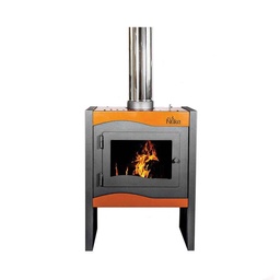 Calefactor A Leña 9500 Kcal/h 11000 K/cal Doble Combustión Gris Wichi 60 Ñuke