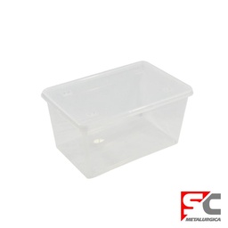 Caja Plástica Transparente con Tapa 70 l