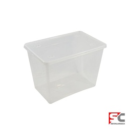 Caja Plástica Transparente con Tapa 90 l