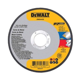 Disco Corte 4 1/2X1.6mm Plano Dewalt Hp